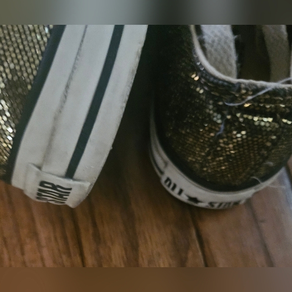 Converse Gold Glitter Chuck Taylor All Star Low Top (WO'S 5) - Picture 6 of 10